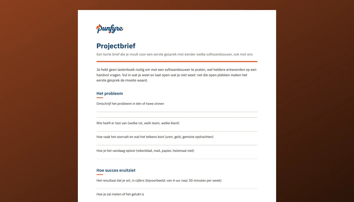 Sjabloon projectomvang