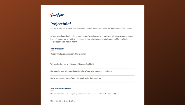 Sjabloon projectomvang