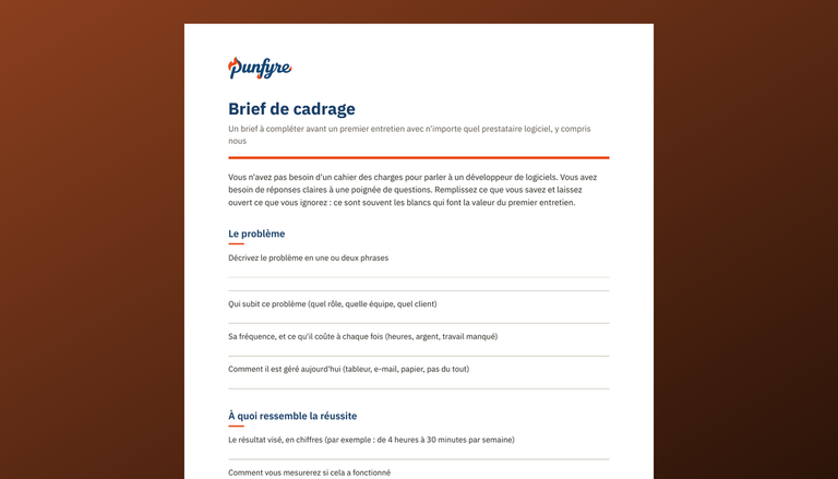 Modèle de cadrage de projet