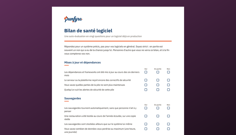 Bilan de santé logiciel