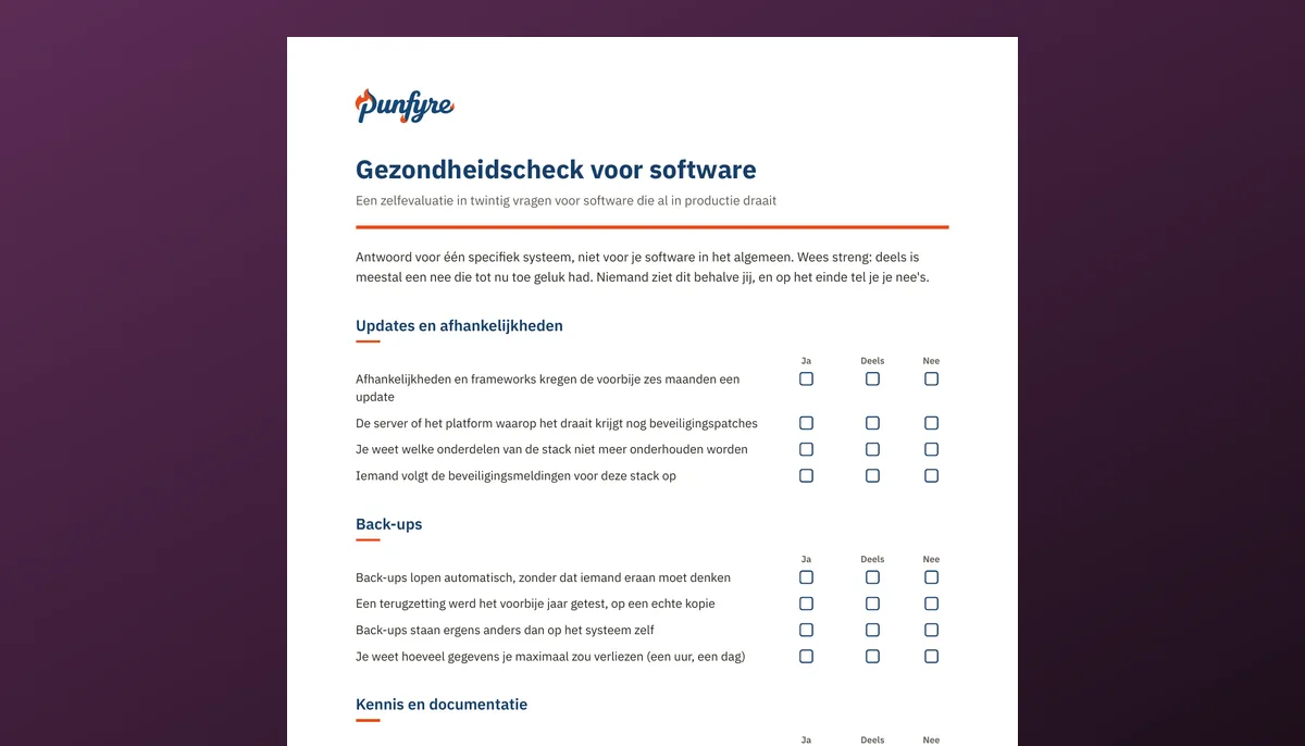 Gezondheidscheck voor software
