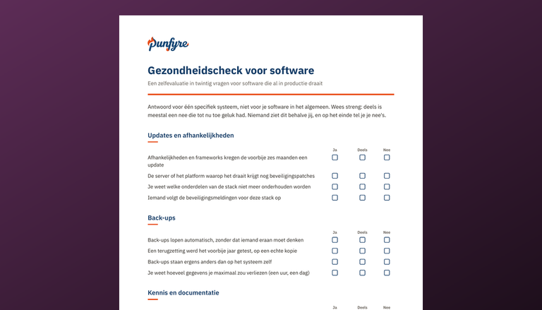 Gezondheidscheck voor software