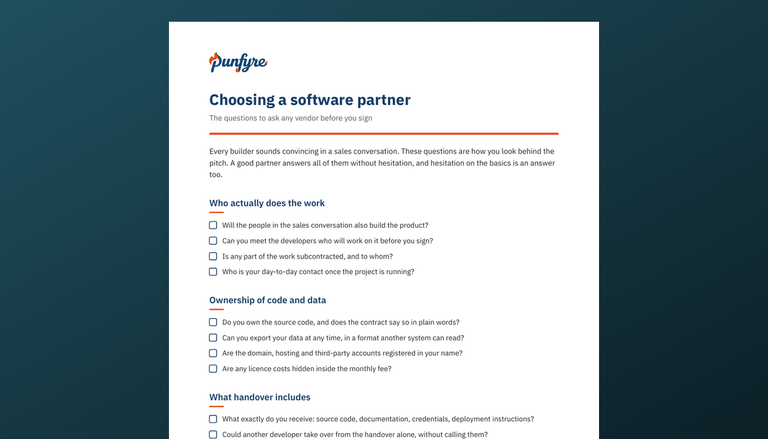Choosing a software partner