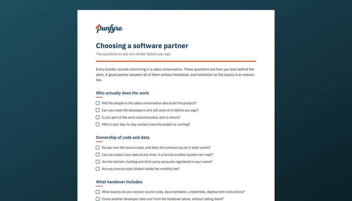 Choosing a software partner