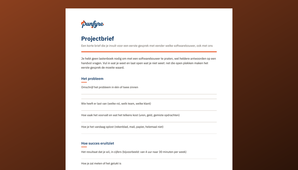 Sjabloon projectomvang