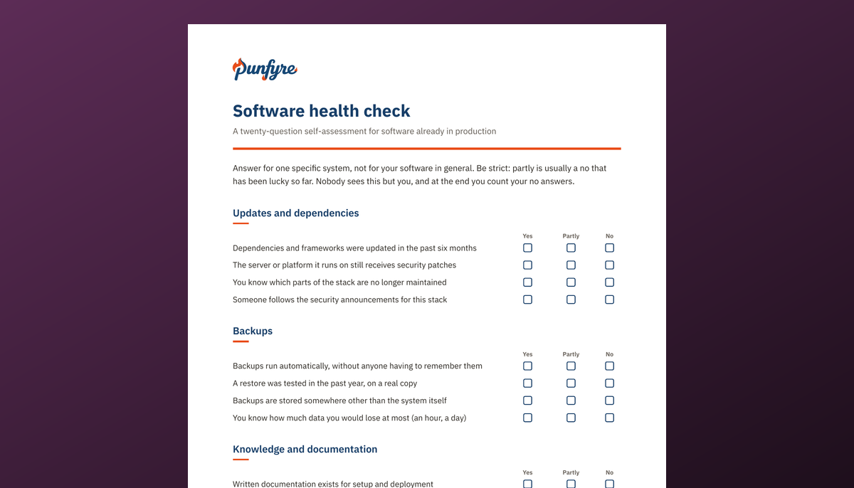 Software health check