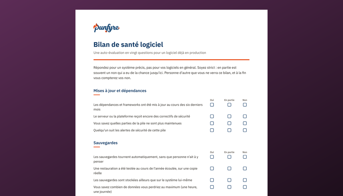 Bilan de santé logiciel