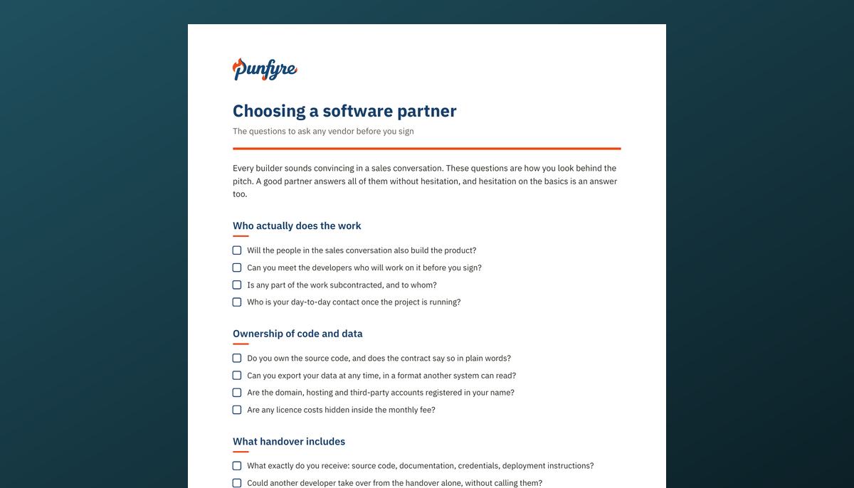 Choosing a software partner