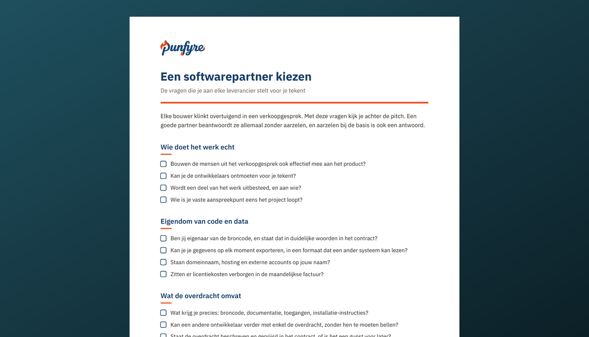 Een softwarepartner kiezen
